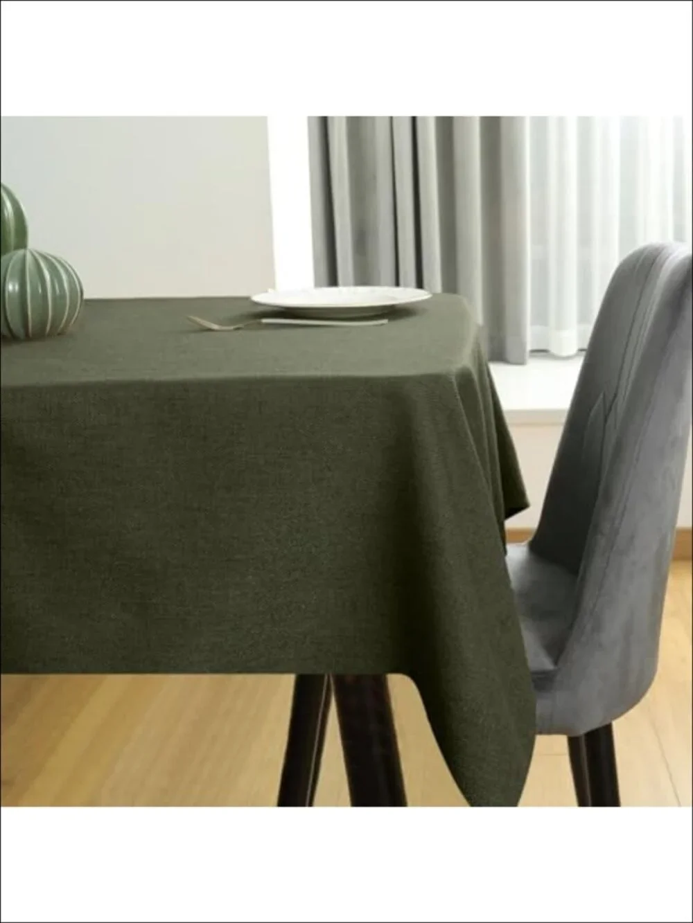 Linen Textured Waterproof Wrinkle Resistant Tablecloth Rectangle 118x57